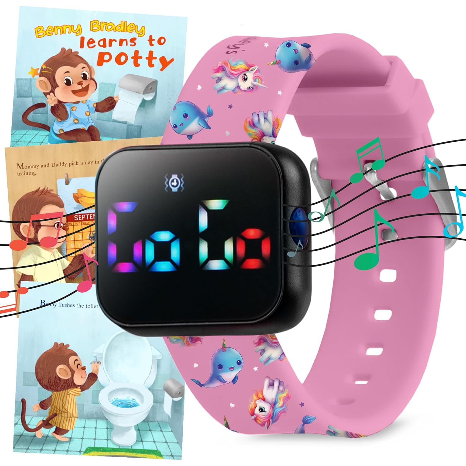 Potty Training Watch with eBook - Unicorns